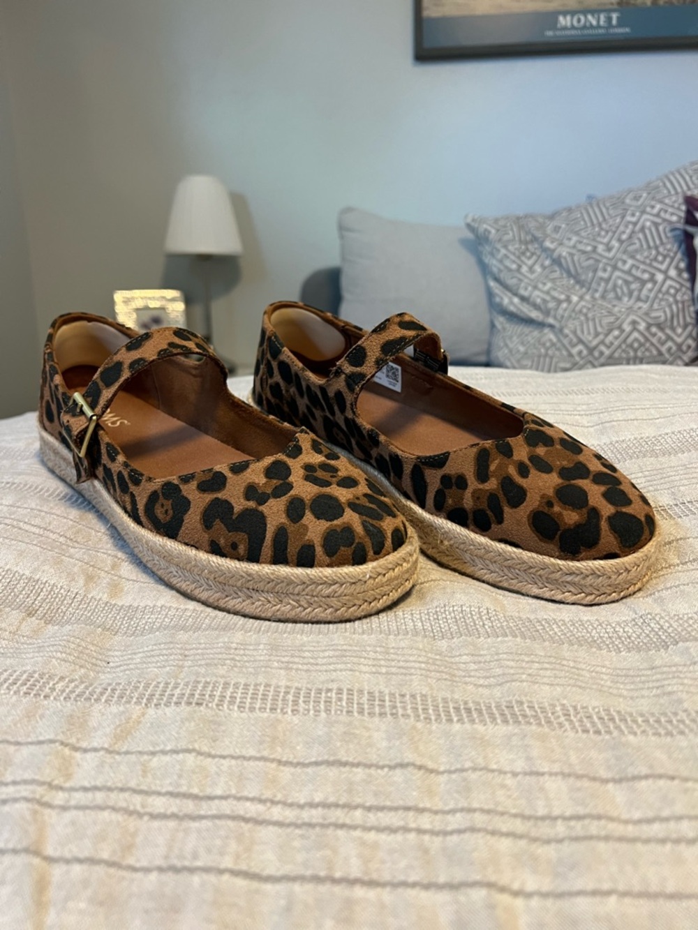 TOMS:  “Carolina Mary Jane Espadrille” Leopard, size 9